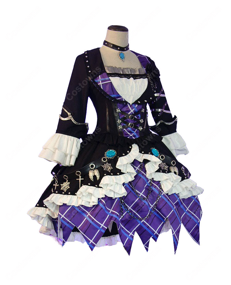 アイカツ! 氷上スミレ ブルーエンプレスコーデ いばらの女王 コスプレ衣装 王冠・アクセサリー付き-3