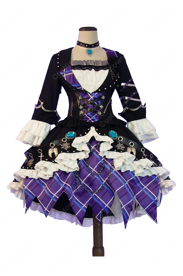 アイカツ! 氷上スミレ ブルーエンプレスコーデ いばらの女王 コスプレ衣装 王冠・アクセサリー付き-2