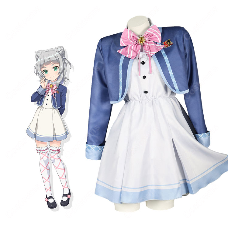 オンゲキ bright MEMORY マーチングポケッツ 柏木美亜 日向千夏 東雲つむぎ 制服 コスプレ衣装-1