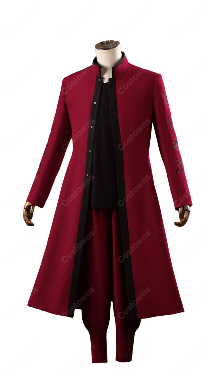東京卍リベンジャーズ 黒川イザナ コスプレ衣装 天竺総長 特攻服 コート・Tシャツ・パンツ・ピアス付き-2