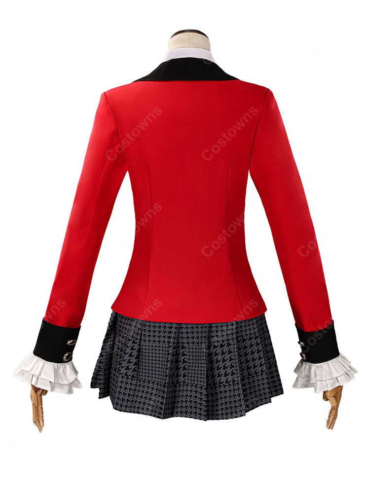 賭ケグルイ 桃喰綺羅莉 コスプレ衣装 私立百花王学園 生徒会長制服 ジャケット・千鳥格子スカートセット-4