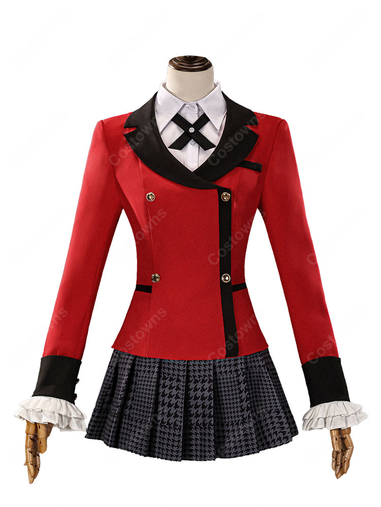 賭ケグルイ 桃喰綺羅莉 コスプレ衣装 私立百花王学園 生徒会長制服 ジャケット・千鳥格子スカートセット-2