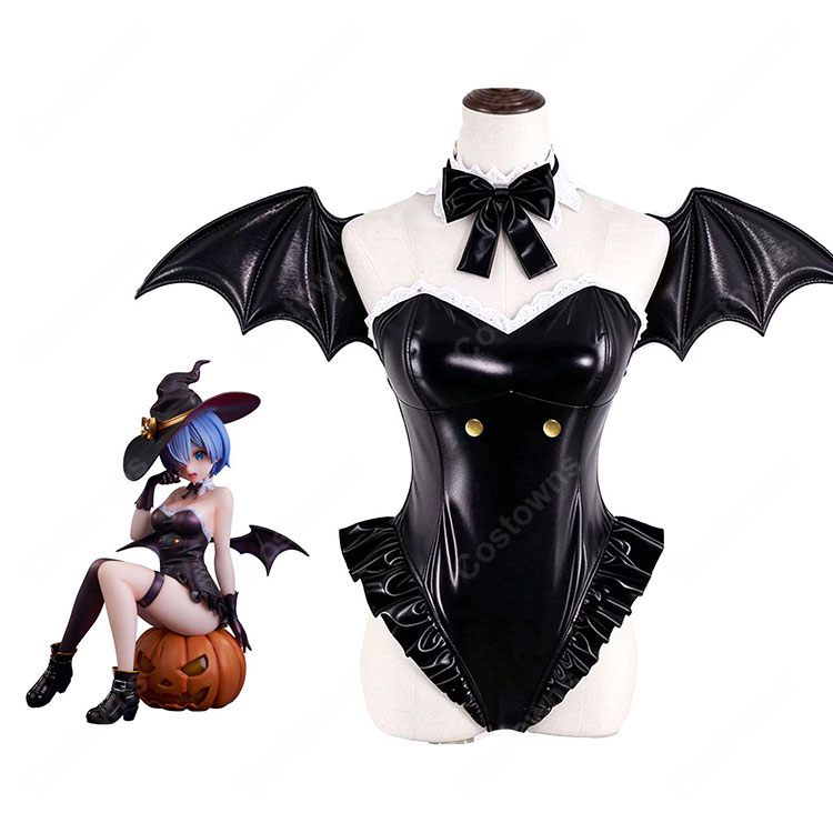 Re:ゼロから始める異世界生活 レム 幻夜の魔法使いver. コスプレ衣装 ハロウィン風7点セット-1