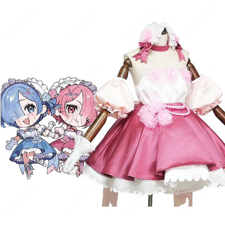 Re:ゼロから始める異世界生活 Royal Rose レム/ラム コスプレ衣装 ローズドレス イベント・撮影用-1