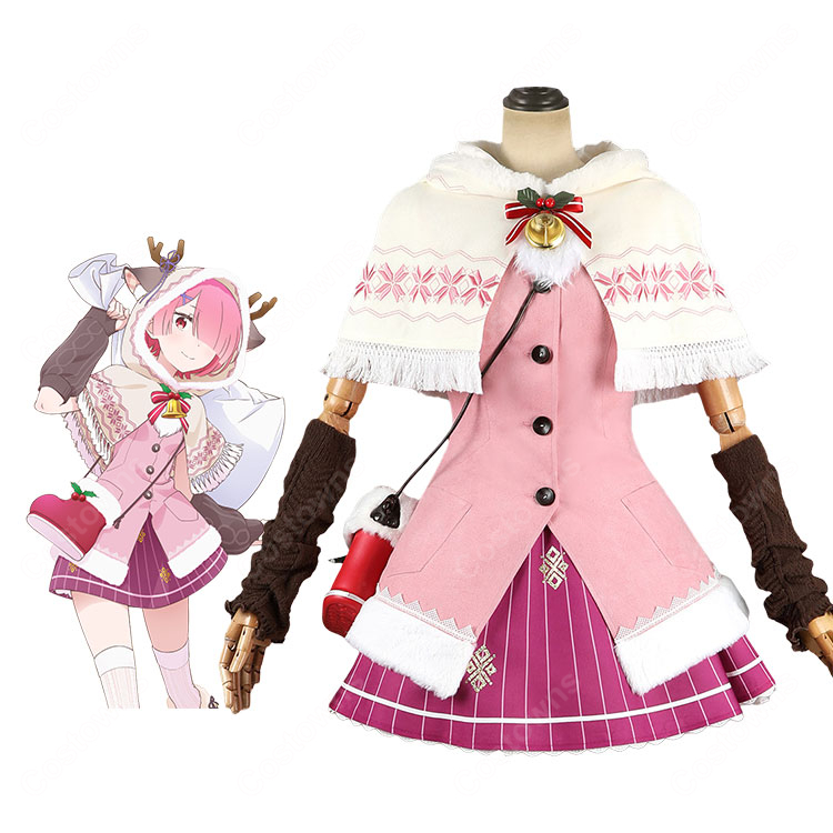 Re:ゼロから始める異世界生活 ラム クリスマスコス ver. コスプレ衣装 ケープ・ベル付き 冬イベント撮影-1