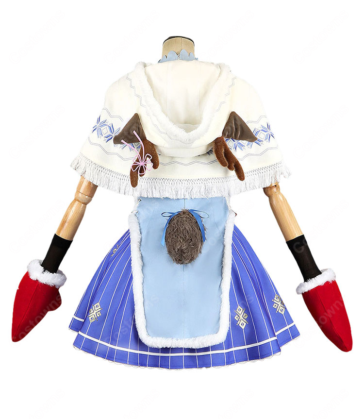 Re:ゼロから始める異世界生活 レム クリスマスコス ver. コスプレ衣装 トナカイ風ケープ・髪飾り付き-3