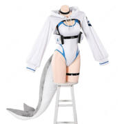 ブルーアーカイブ Blue Archive 淵上コトネ コスプレ衣装 ダイビング部 水着風コスチューム フード付きトップス・眼鏡セット しっぽ追加可能
