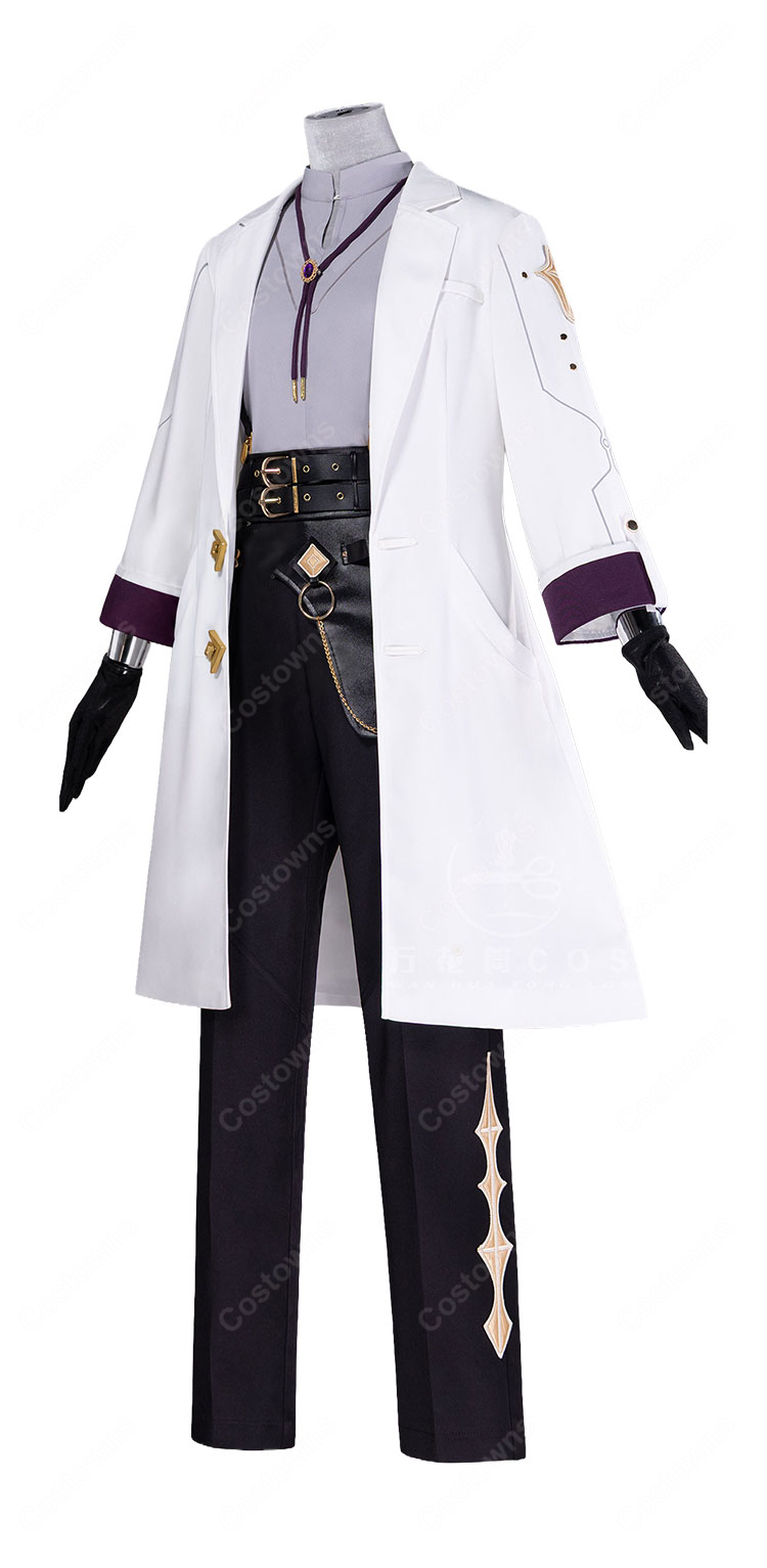 プロセカ 神代類 コスプレ衣装「宝物を見つめて」スペキュラティブコート 白ロングコート・シャツ・装飾小物付き8点セット 撮影・イベント向け-3