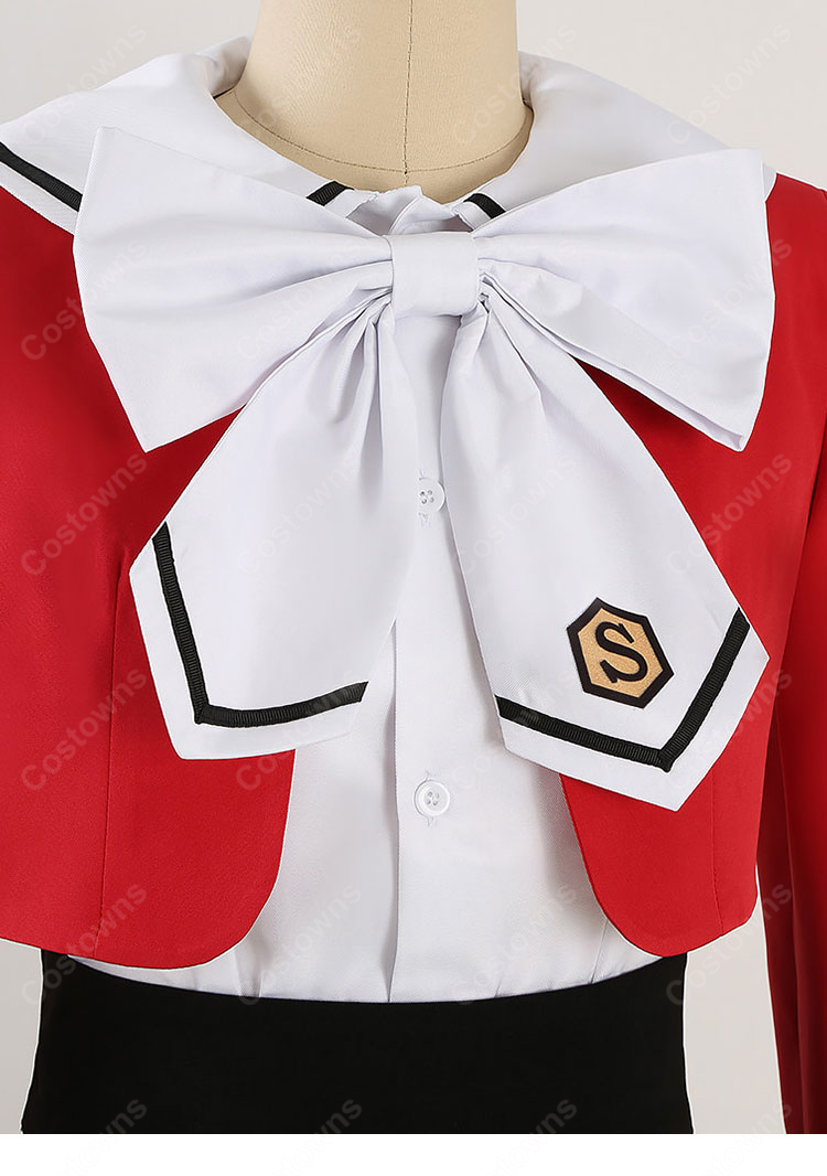 魔法騎士レイアース 獅堂光 制服Ver. コスプレ衣装 赤ジャケット・プリーツスカート・リボン付き-7