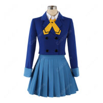 魔法騎士レイアース 龍咲海 コスプレ衣装 制服Ver. 青いジャケット・プリーツスカート・シャツ・リボン4点セット(その他 コスプレ衣装)