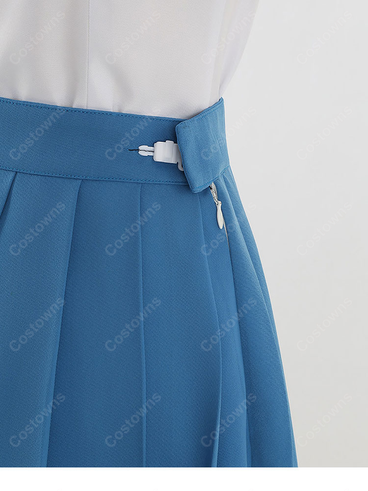 魔法騎士レイアース 龍咲海 コスプレ衣装 制服Ver. 青いジャケット・プリーツスカート・シャツ・リボン4点セット-7