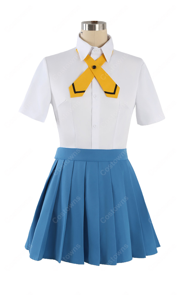 魔法騎士レイアース 龍咲海 コスプレ衣装 制服Ver. 青いジャケット・プリーツスカート・シャツ・リボン4点セット-6