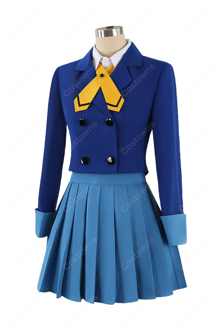 魔法騎士レイアース 龍咲海 コスプレ衣装 制服Ver. 青いジャケット・プリーツスカート・シャツ・リボン4点セット-4