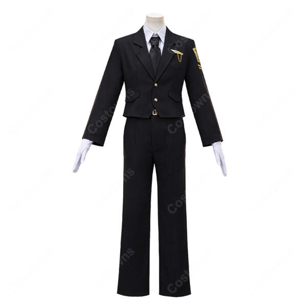 Limbus Company リンバス・カンパニー リアン コスプレ衣装 人差し指の親方 黒スーツ 仮面・手袋付き 7点セット 撮影・イベント向け元の画像