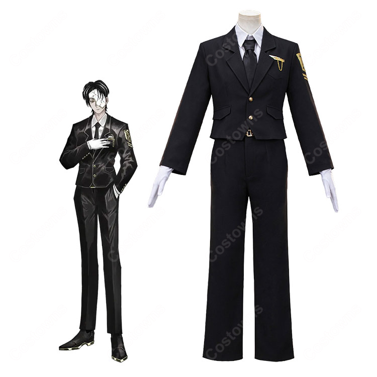 Limbus Company リンバス・カンパニー リアン コスプレ衣装 人差し指の親方 黒スーツ 仮面・手袋付き 7点セット 撮影・イベント向け-1