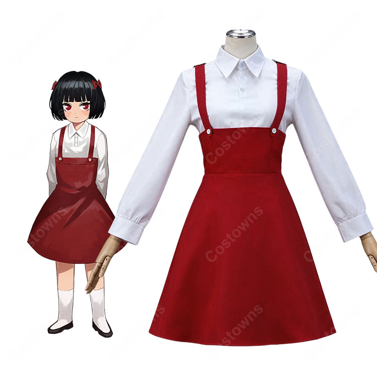 Limbus Company リンバス・カンパニー 良秀 幼少期 コスプレ衣装 子供時代Ver. 赤いジャンパースカート リボン付き 撮影・イベント用-1