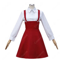 Limbus Company リンバス・カンパニー 良秀 幼少期 コスプレ衣装 子供時代Ver. 赤いジャンパースカート リボン付き 撮影・イベント用(Limbus Company コスプレ衣装)