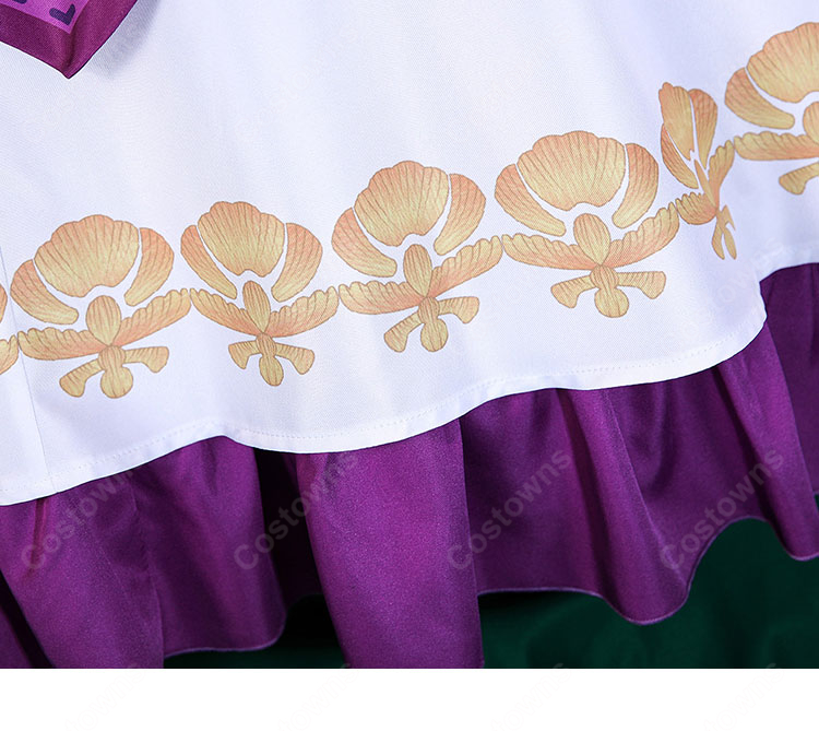 ゼルダの伝説 時のオカリナ ゼルダ姫 幼少期Ver. コスプレ衣装 紫と白のロングドレス 帽子・装飾品付き S～XXXL-7