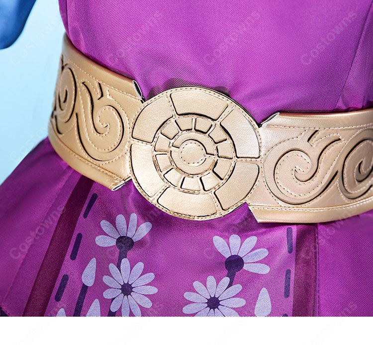 ゼルダの伝説 時のオカリナ ゼルダ姫 幼少期Ver. コスプレ衣装 紫と白のロングドレス 帽子・装飾品付き S～XXXL-6