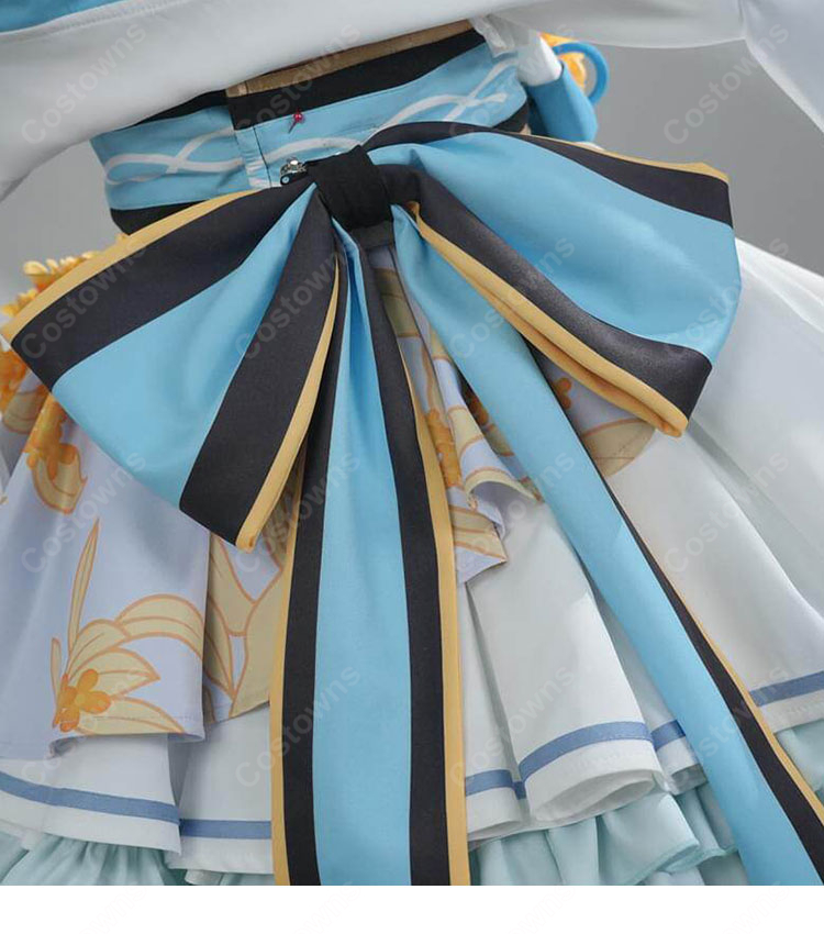hololive 白上フブキ 狐のお宮でこんこんこん 衣装 コスプレ衣装 和風ステージ衣装 花飾り付き イベント撮影向け-15