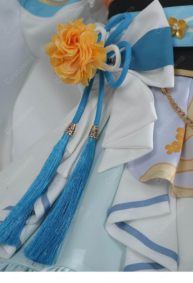 hololive 白上フブキ 狐のお宮でこんこんこん 衣装 コスプレ衣装 和風ステージ衣装 花飾り付き イベント撮影向け-7