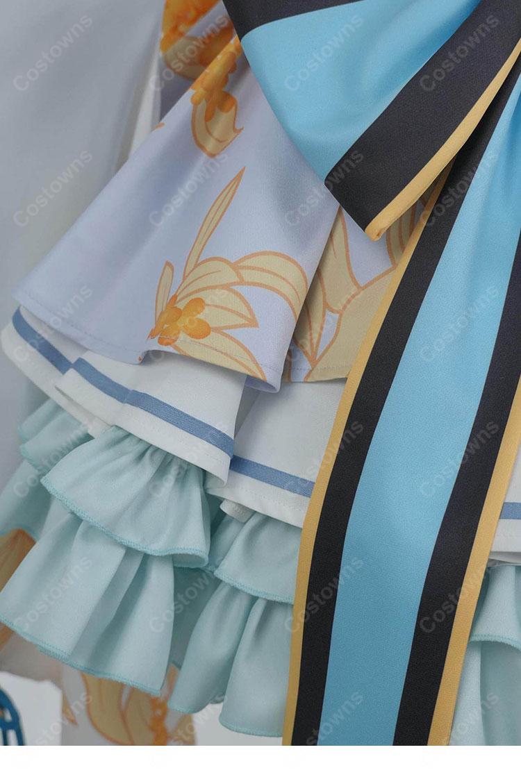 hololive 白上フブキ 狐のお宮でこんこんこん 衣装 コスプレ衣装 和風ステージ衣装 花飾り付き イベント撮影向け-13