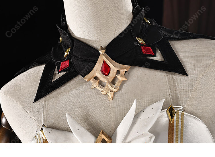 原神 サンドローネ 鏡水の解明Ver. コスプレ衣装 鏡の国のお茶会 ドレスセット アクセサリー付き-4