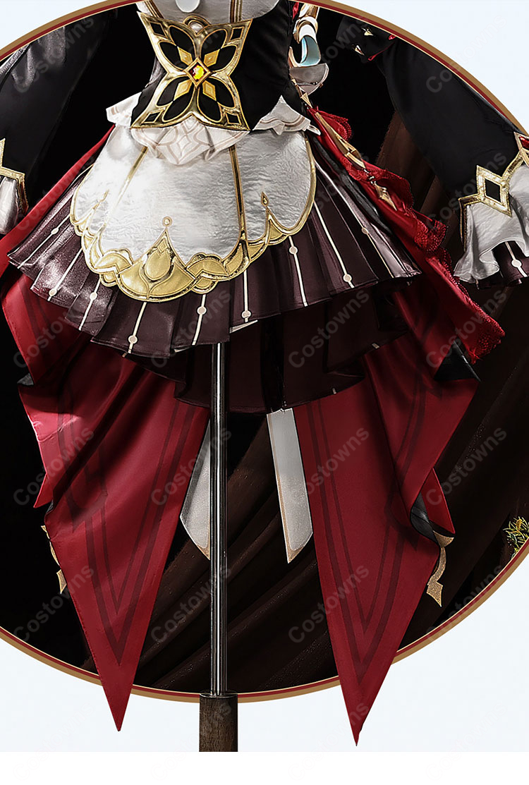 原神 サンドローネ 鏡水の解明Ver. コスプレ衣装 鏡の国のお茶会 ドレスセット アクセサリー付き-6