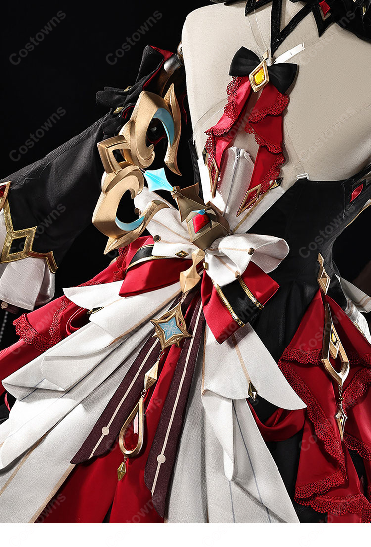 原神 サンドローネ 鏡水の解明Ver. コスプレ衣装 鏡の国のお茶会 ドレスセット アクセサリー付き-8