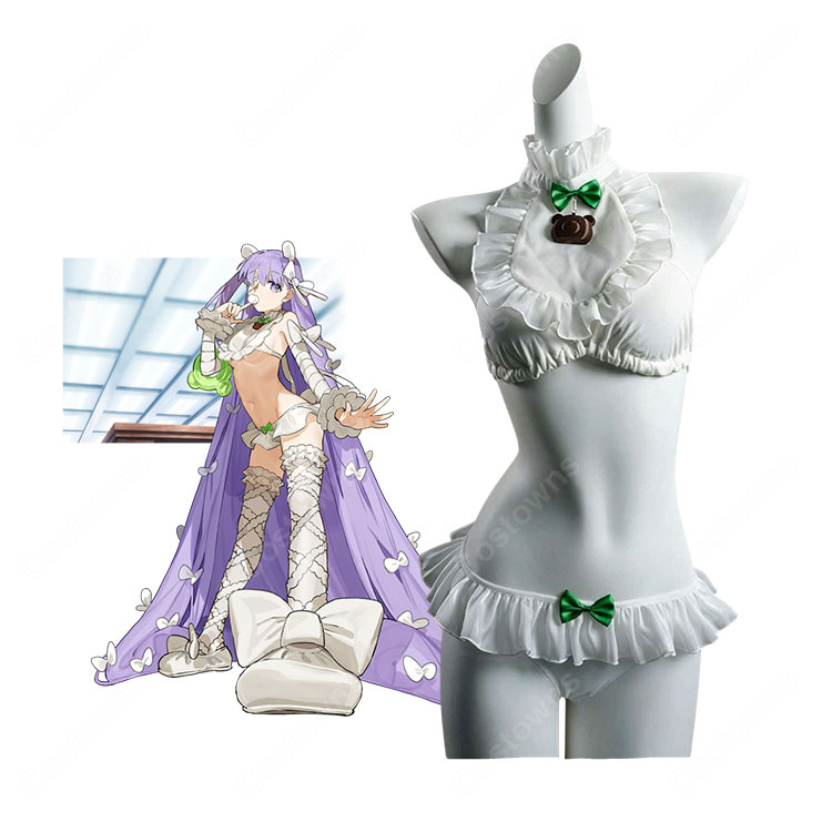 Fate/Grand Order FGO 水着キングプロテア 霊基再臨3 コスプレ衣装 フリル水着風セット 背中リボン付き イベント撮影向け-1