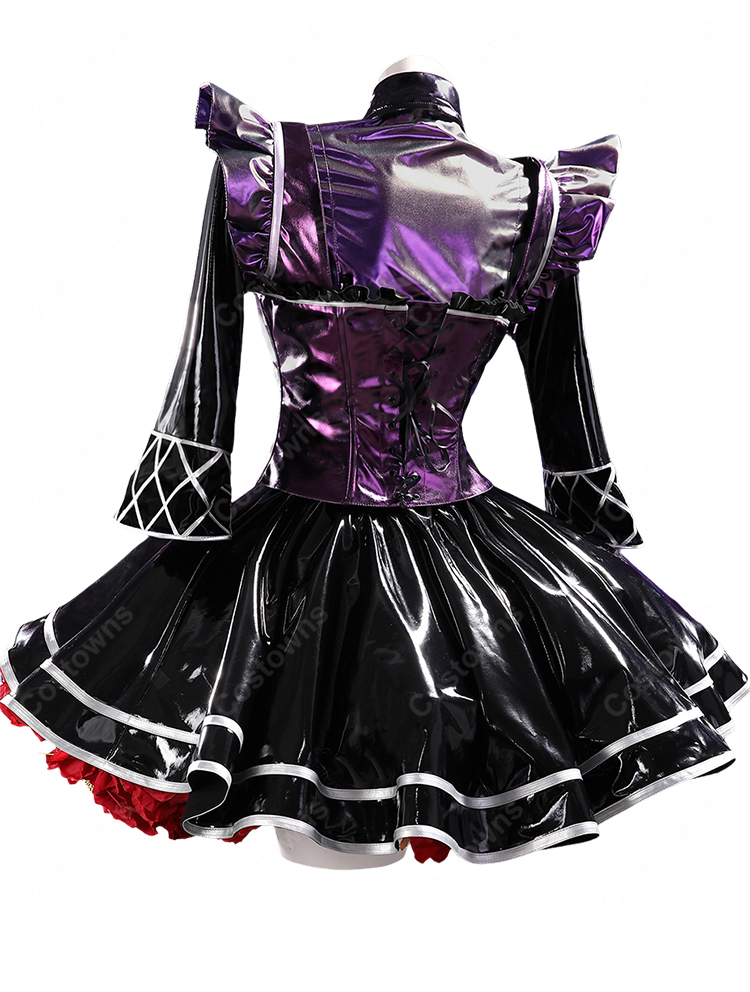 ダンガンロンパ セレスティア・ルーデンベルク 天使と悪魔Ver. コスプレ衣装 ゴシックロリータ風 バラ装飾付き 撮影 イベント対応-4