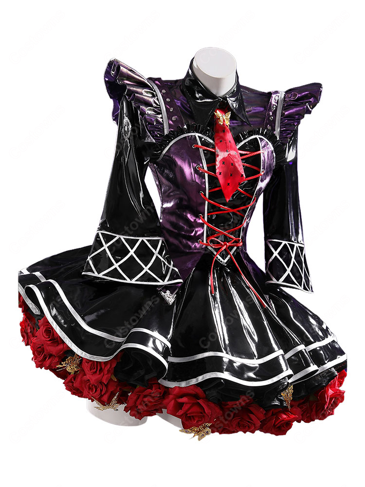 ダンガンロンパ セレスティア・ルーデンベルク 天使と悪魔Ver. コスプレ衣装 ゴシックロリータ風 バラ装飾付き 撮影 イベント対応-3