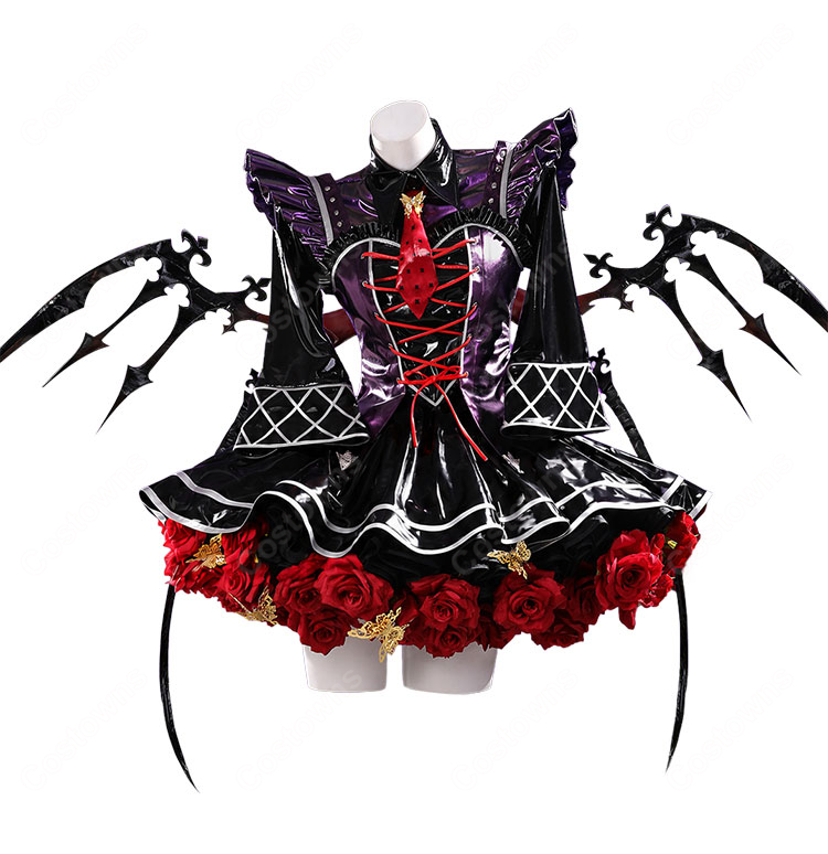 ダンガンロンパ セレスティア・ルーデンベルク 天使と悪魔Ver. コスプレ衣装 ゴシックロリータ風 バラ装飾付き 撮影 イベント対応-2