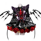 ダンガンロンパ セレスティア・ルーデンベルク 天使と悪魔Ver. コスプレ衣装 ゴシックロリータ風 バラ装飾付き 撮影 イベント対応
