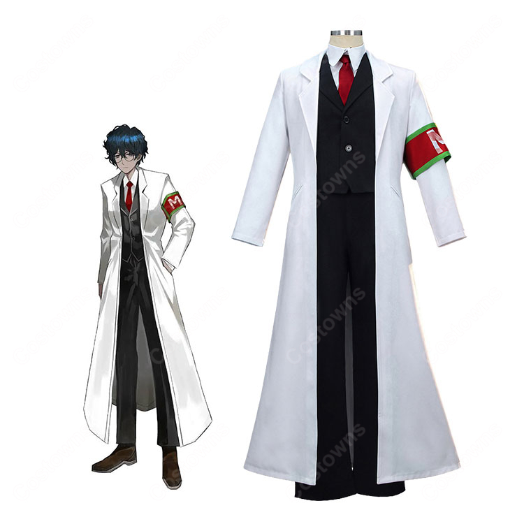 Limbus Company リンバス・カンパニー ホーエンハイム 過去Ver. コスプレ衣装 白衣 ロングコート スーツ 腕章付き 6点セット-1