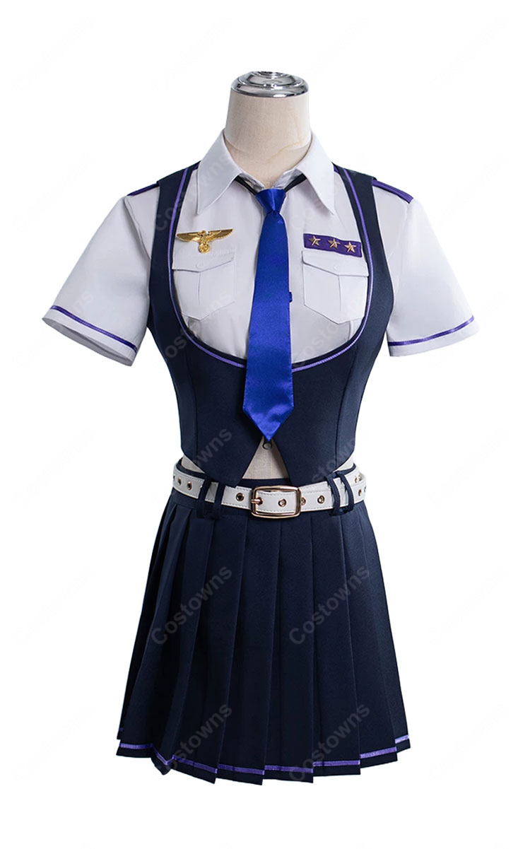 Re:ゼロから始める異世界生活 エミリア ハロウィンポリスVer. コスプレ衣装 帽子・ネクタイ・バッジ付き-2