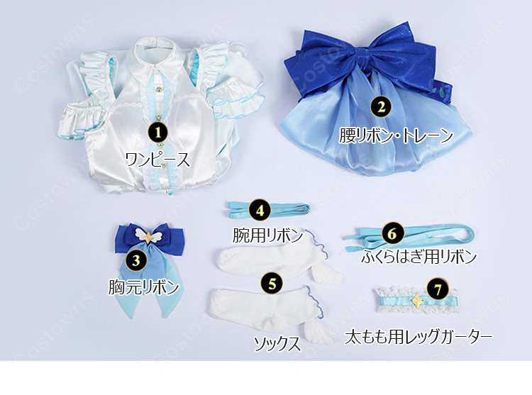 ラブライブ！ μ'sメンバー全9人対応 エンジェル風ステージ衣装 コスプレ衣装 ワンピース・腰リボン付き XS～XXL-18