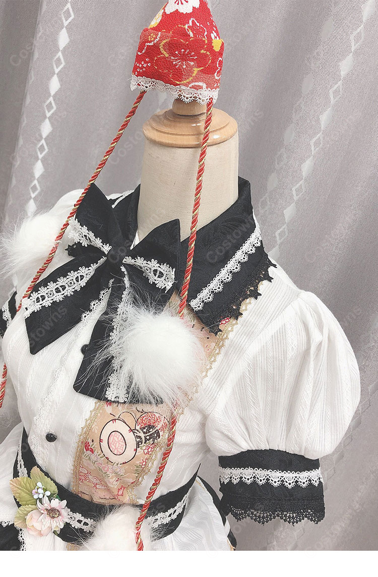 東方ダンマクカグラ 射命丸文 コスプレ衣装 帽子付き レース＆フリルの華やかデザイン 翼・扇子・パニエ追加可-5
