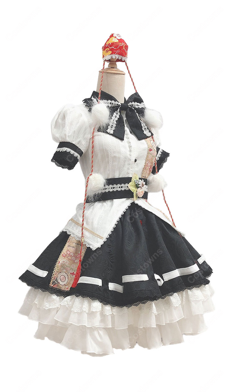 東方ダンマクカグラ 射命丸文 コスプレ衣装 帽子付き レース＆フリルの華やかデザイン 翼・扇子・パニエ追加可-3