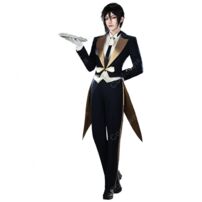 黒執事 セバスチャン・ミカエリス 牡蠣モチーフ コスプレ衣装｜シャンパンカラーのサテンラペル・燕尾風ジャケット＆ベスト付き(黒執事 コスプレ衣装)