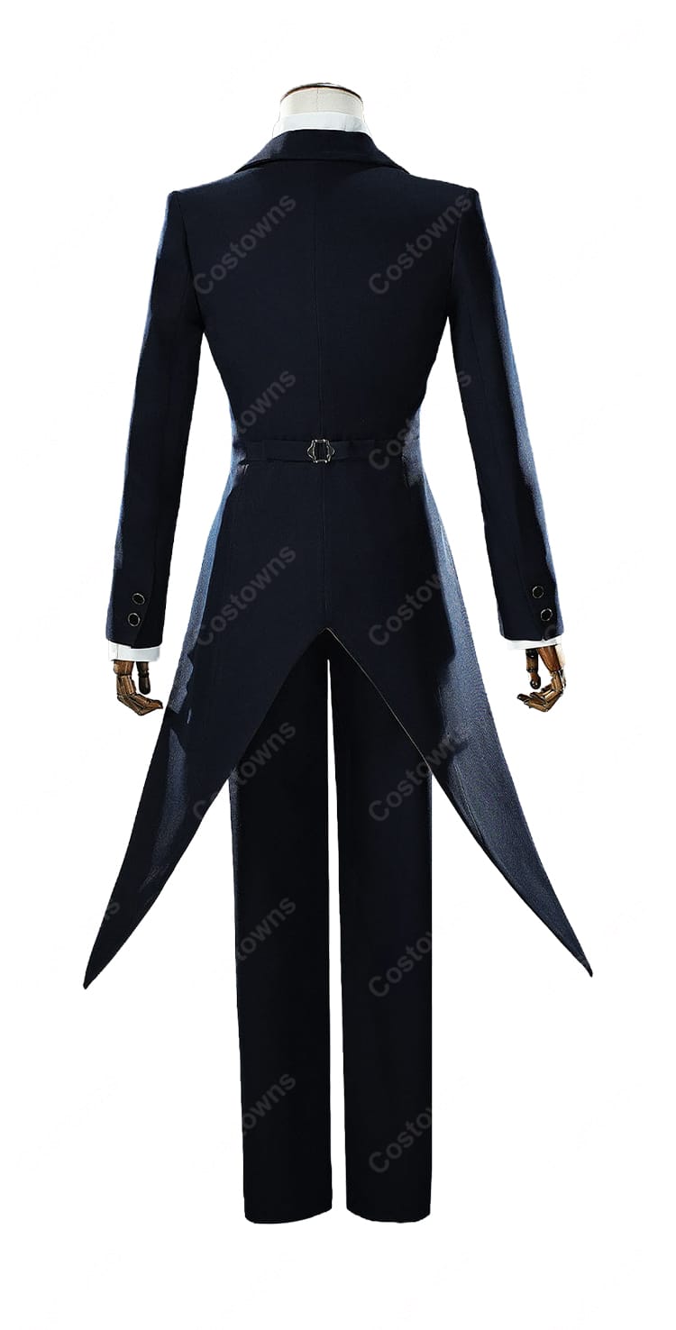 黒執事 セバスチャン・ミカエリス 牡蠣モチーフ コスプレ衣装｜シャンパンカラーのサテンラペル・燕尾風ジャケット＆ベスト付き-4