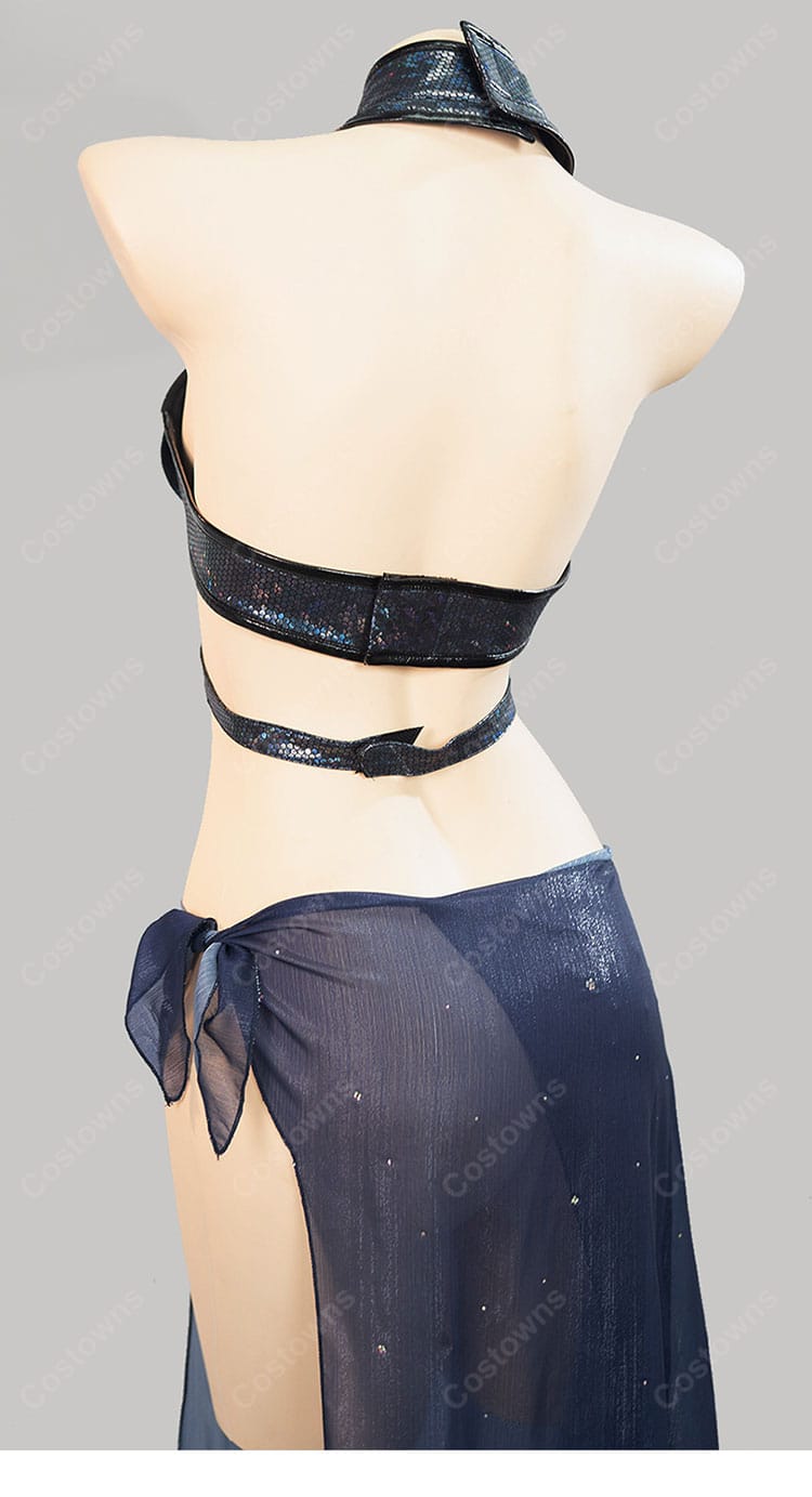 勝利の女神：NIKKE リトルマーメイド（セイレーン）水着風コスプレ衣装｜透け感ロングスカート・ヘッドアクセサリー付き-6