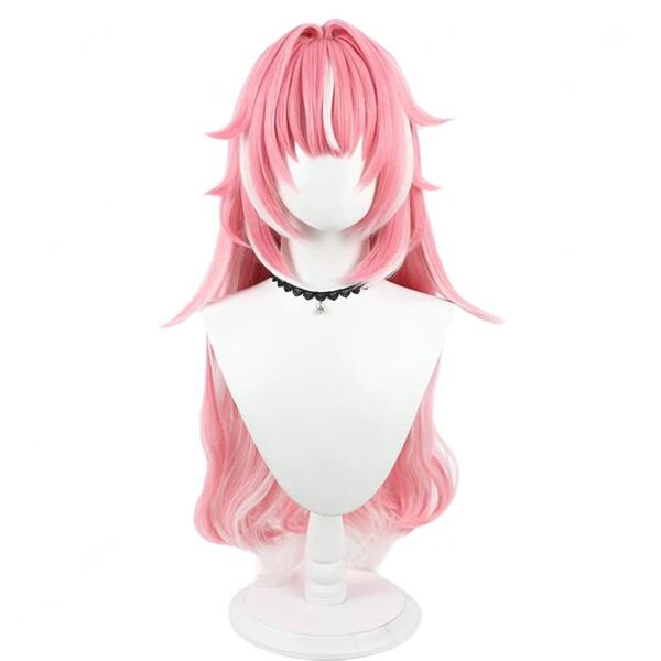 PUKEY GODDESS SHOT TRICK ファム・スール コスプレウィッグ ピンク髪 ホワイトメッシュ ロングヘア キャラクター再現用 撮影・イベント向け元の画像