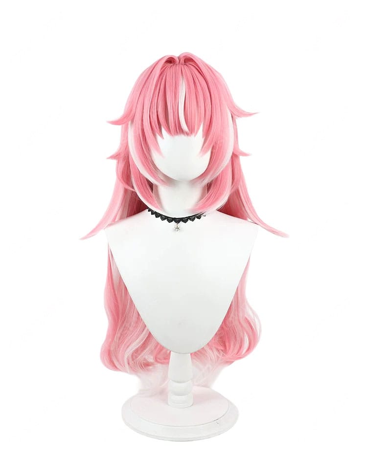 PUKEY GODDESS SHOT TRICK ファム・スール コスプレウィッグ ピンク髪 ホワイトメッシュ ロングヘア キャラクター再現用 撮影・イベント向け-2