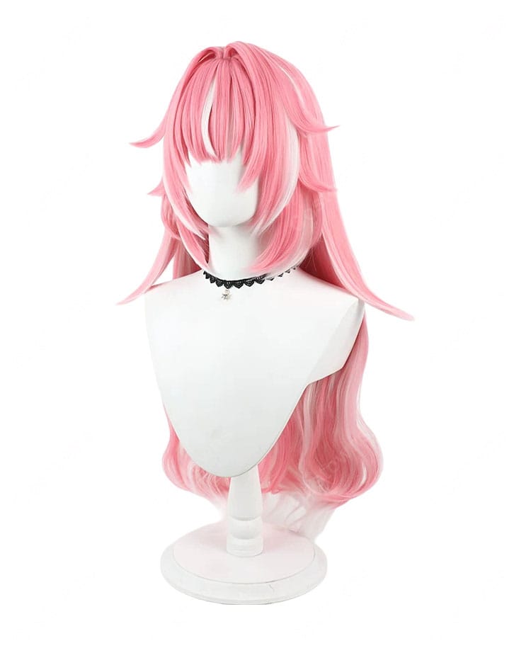 PUKEY GODDESS SHOT TRICK ファム・スール コスプレウィッグ ピンク髪 ホワイトメッシュ ロングヘア キャラクター再現用 撮影・イベント向け-4