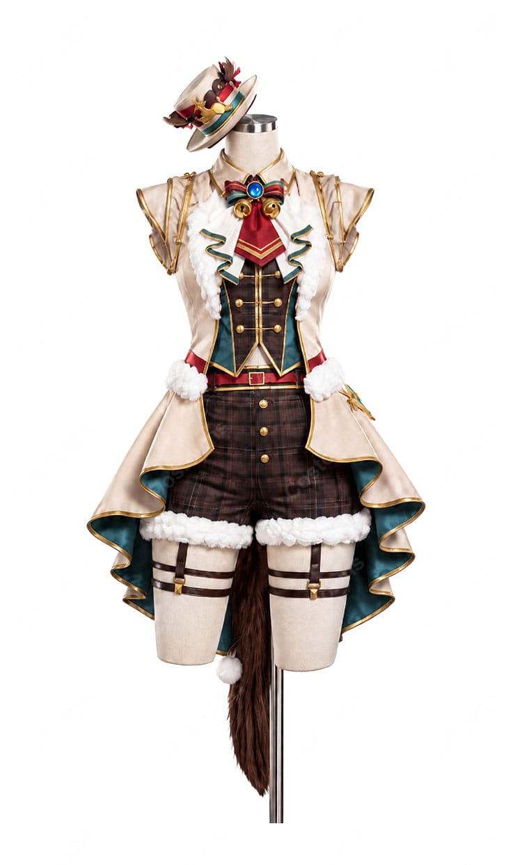 ウマ娘 プリティーダービー メジロパーマー 赤心のトナカイさん コスプレ衣装 クリスマス勝負服 トナカイ風帽子付き S～XXL対応 撮影・イベント用-2