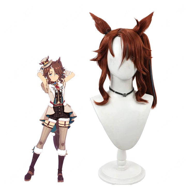 ウマ娘 プリティーダービー メジロパーマー［赤心のトナカイさん］コスプレウィッグ 耳・尻尾付き クリスマス勝負服Ver. コスプレ衣装用-1