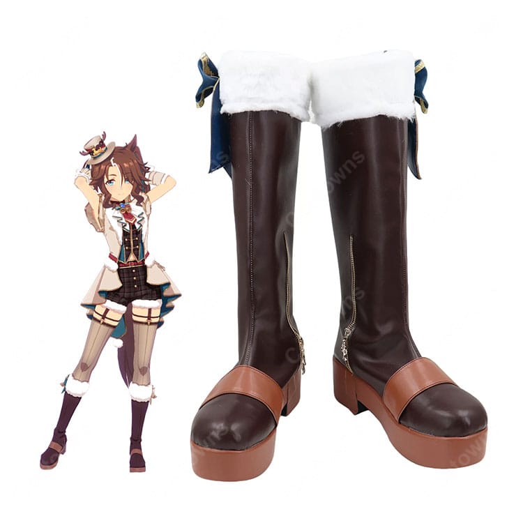 ウマ娘 プリティーダービー メジロパーマー 赤心のトナカイさん コスプレ靴 クリスマス勝負服Ver. ロングブーツ 厚底 撮影・イベント用-1