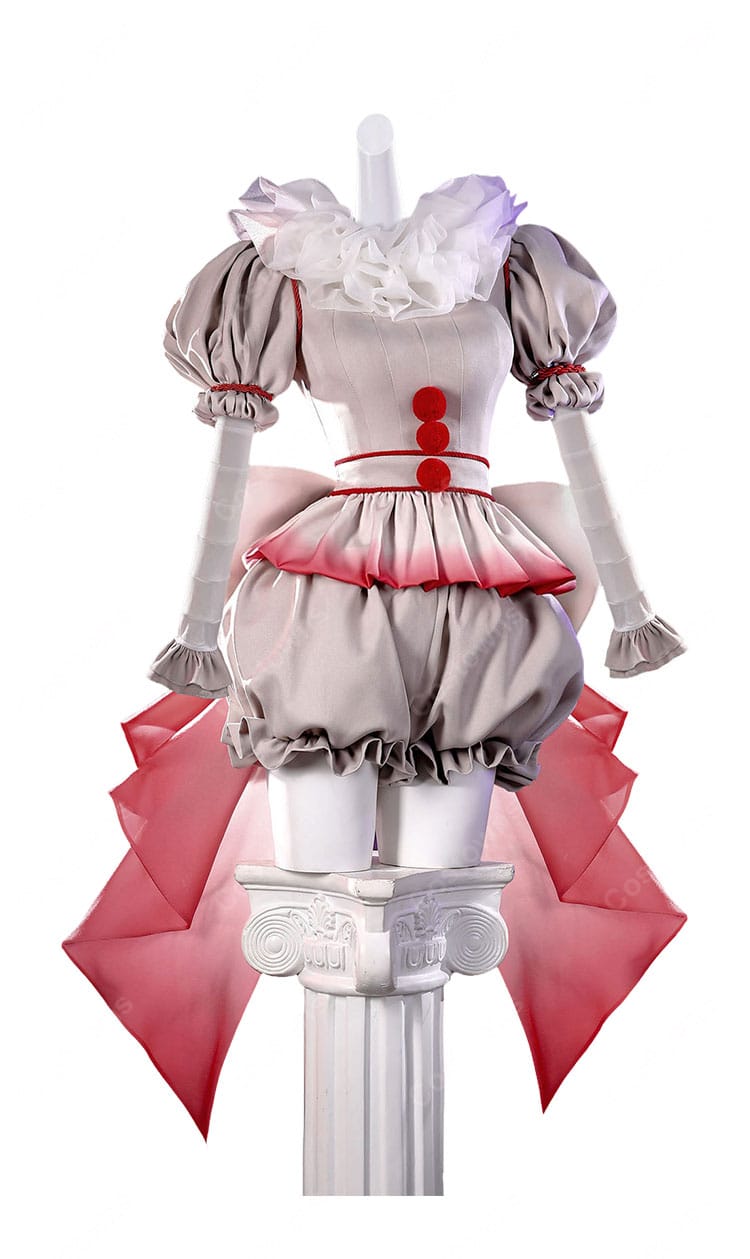 IT／イット ペニーワイズ コスプレ衣装 HORROR美少女 2017年版 フリル襟・かぼちゃパンツ・大型バックリボン付き ハロウィン仮装 撮影用 COSTOWNS-2