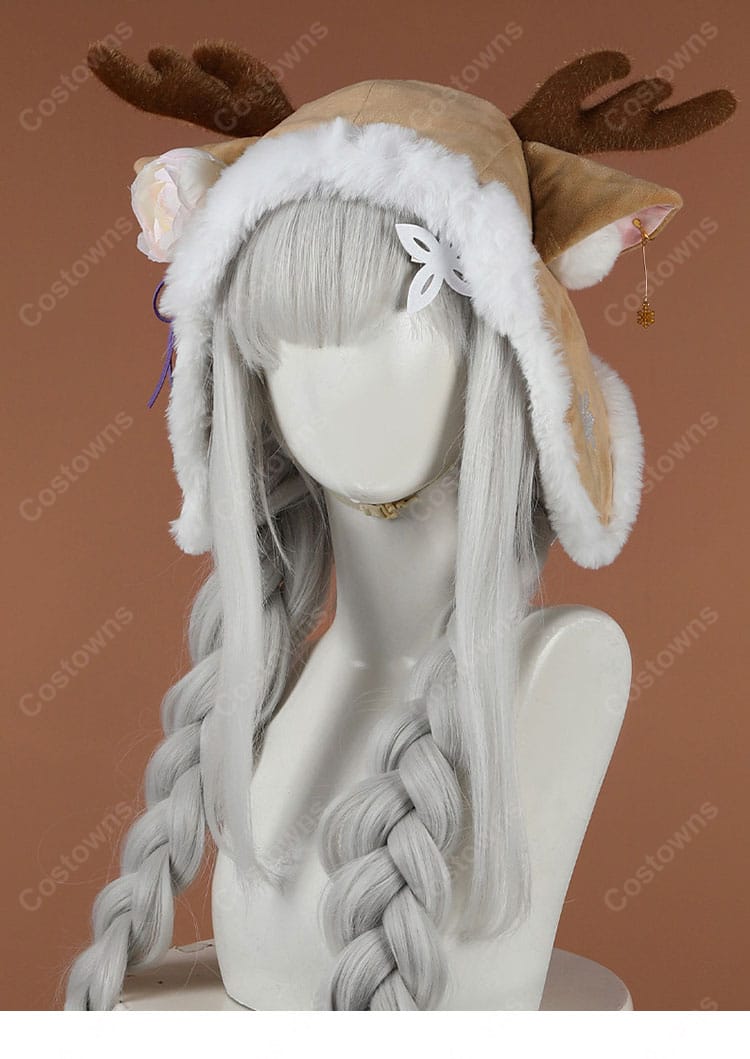 Re:ゼロから始める異世界生活 エミリア クリスマスコス ver. コスプレ衣装 トナカイ帽子・ケープ・手袋付き 9点セット 冬イベント・撮影向け-9
